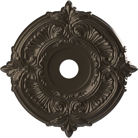 Ekena Millwork Attica PVC Ceiling Medallion (Canopies up to 7 3/4"), 22"OD x 3 1/2"ID x 1"P, Metallic Dark Bronze CMP22ATCDB